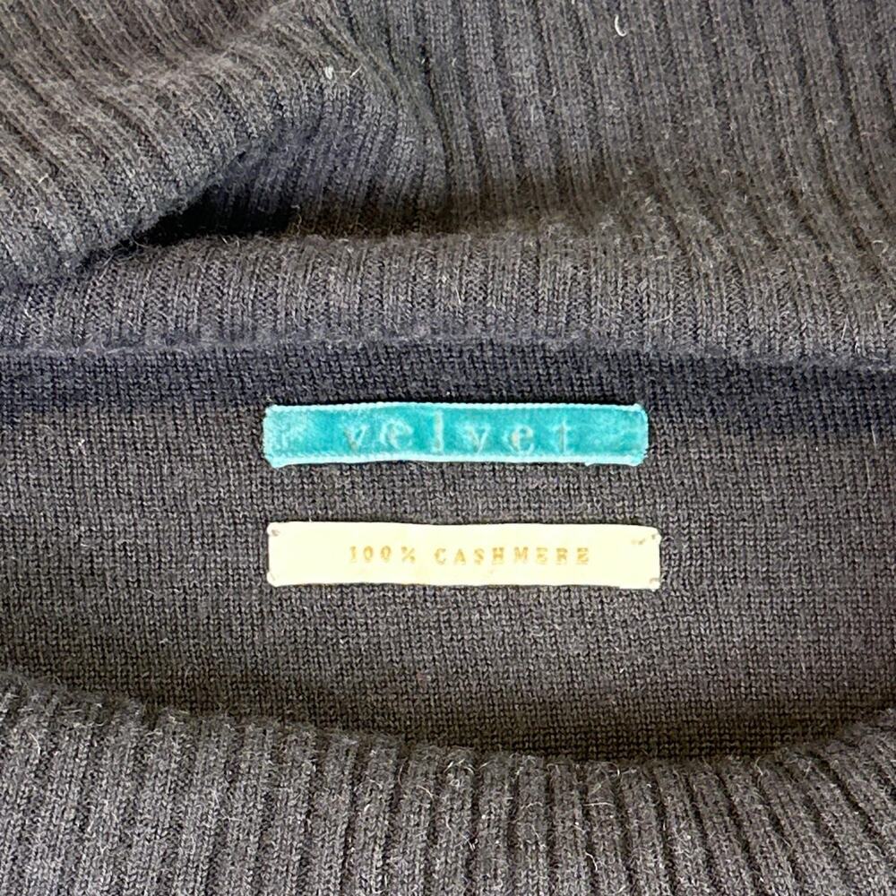 Velvet 100% Cashmere Sweater Women’s Medium Black Cowl Neck Luxury Soft Knit - Picture 3 of 7